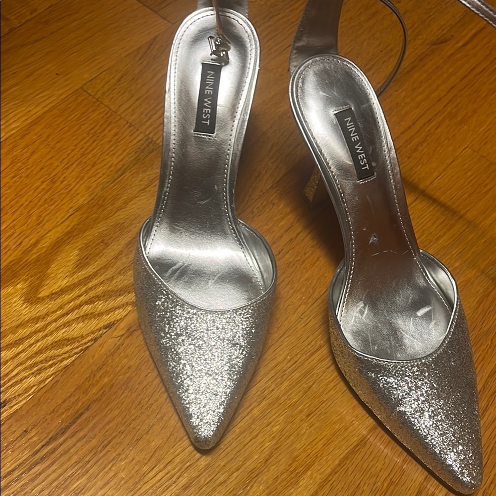 Nine West Silver Glitter Women's Shoes